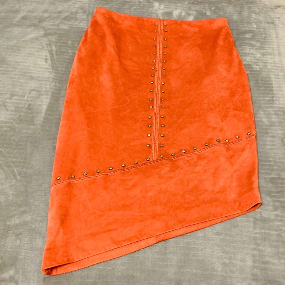 Bisou Bisou asymmetrical Orange Skirt